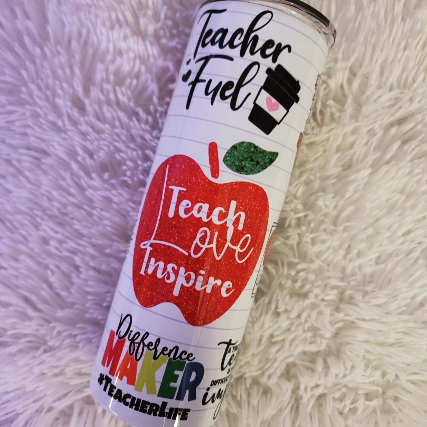 Love Teach Inspire Doodle Teacher Tumbler
