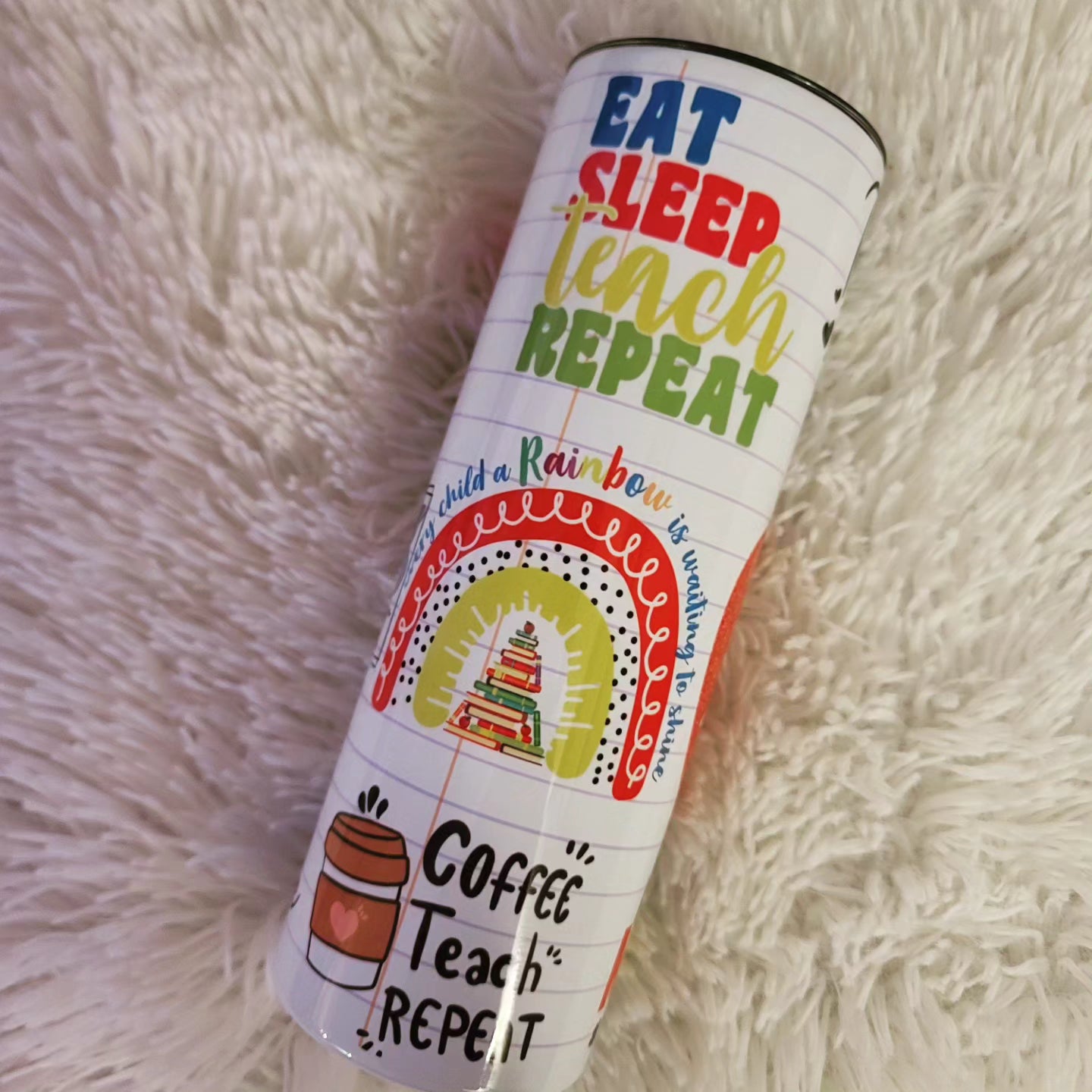Love Teach Inspire Doodle Teacher Tumbler