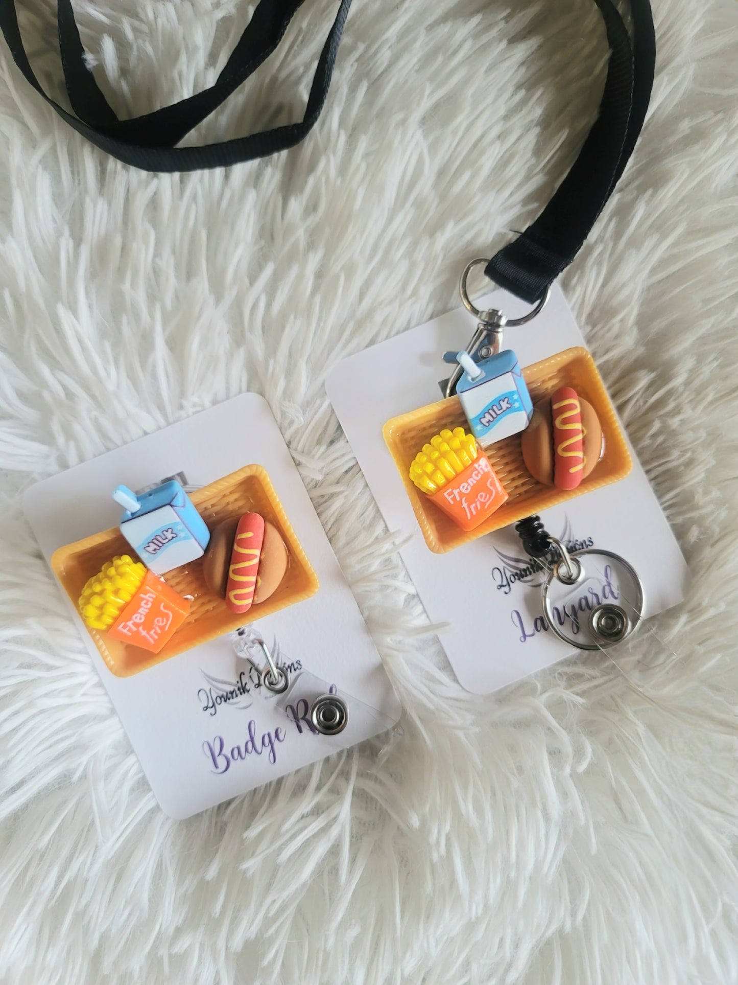 Lunch Tray Badge Reel or Lanyard