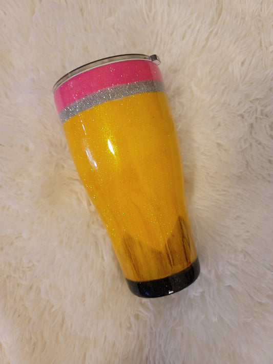 Pencil Glitter Tumbler
