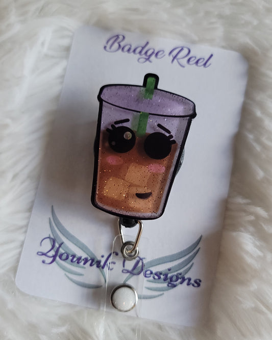 Iced Tea/Coffee Badge Reel or Lanyard