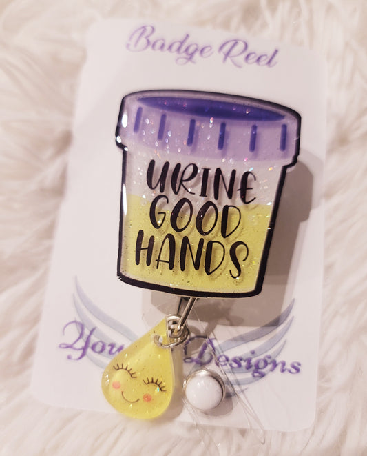 Urine Good Hands Badge Reel or Lanyard