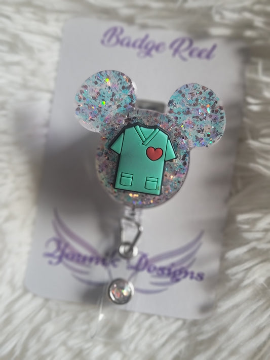 Nurse Scrubs Badge Reel