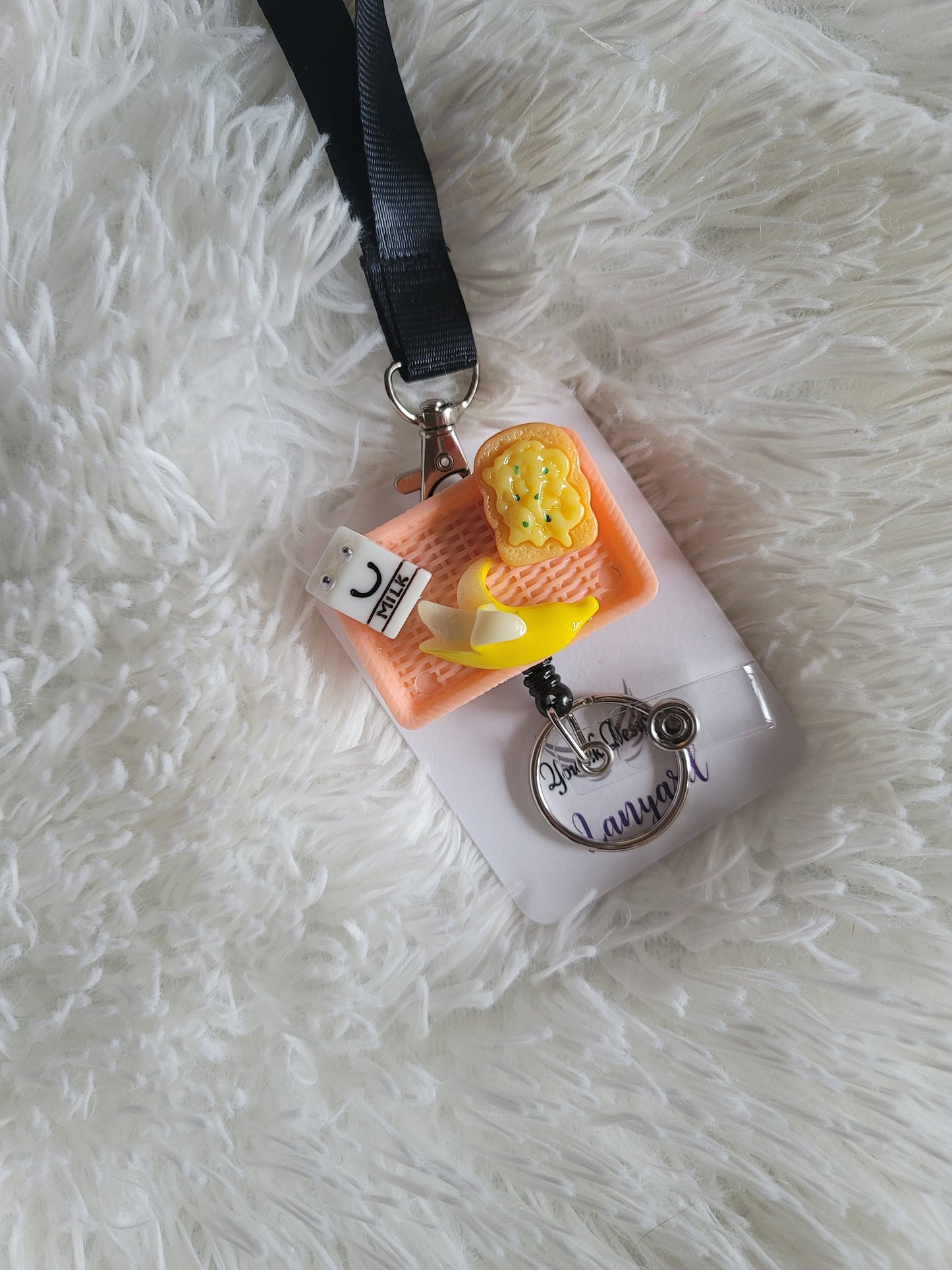 Lunch Tray Badge Reel or Lanyard